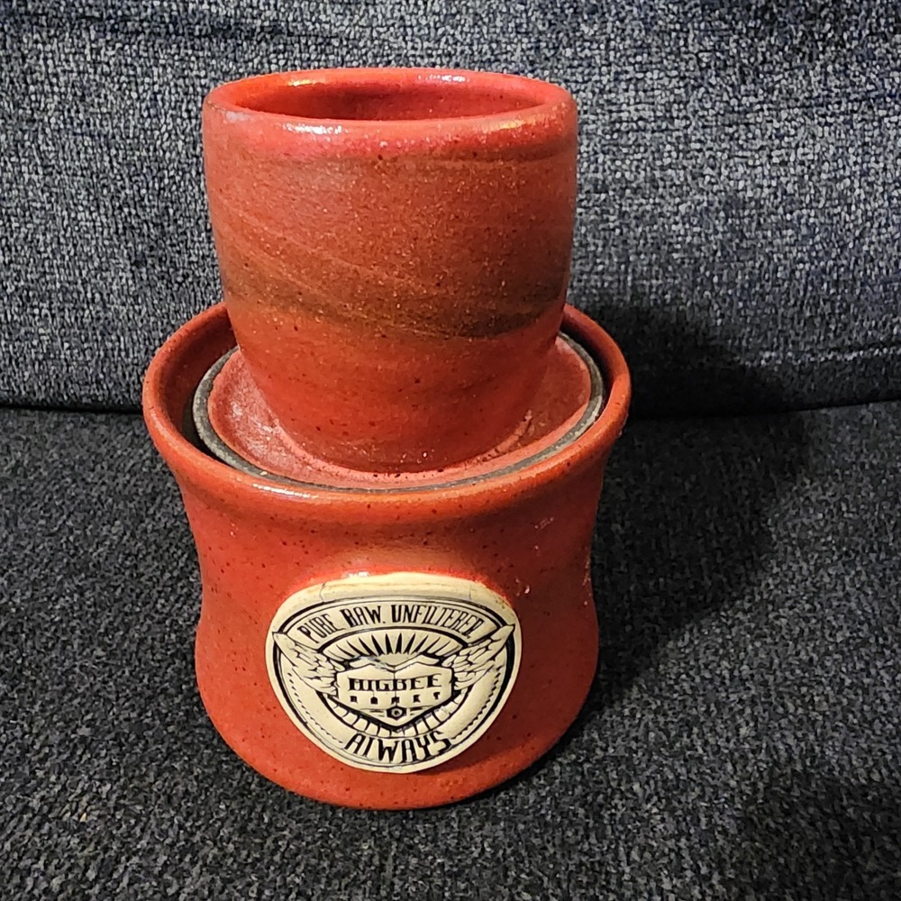 Higbee Honey‎ Red Glazed Butter Crock. Bees. Pottery. Signed